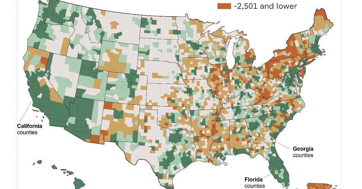 USA's counties by population based on United States Census